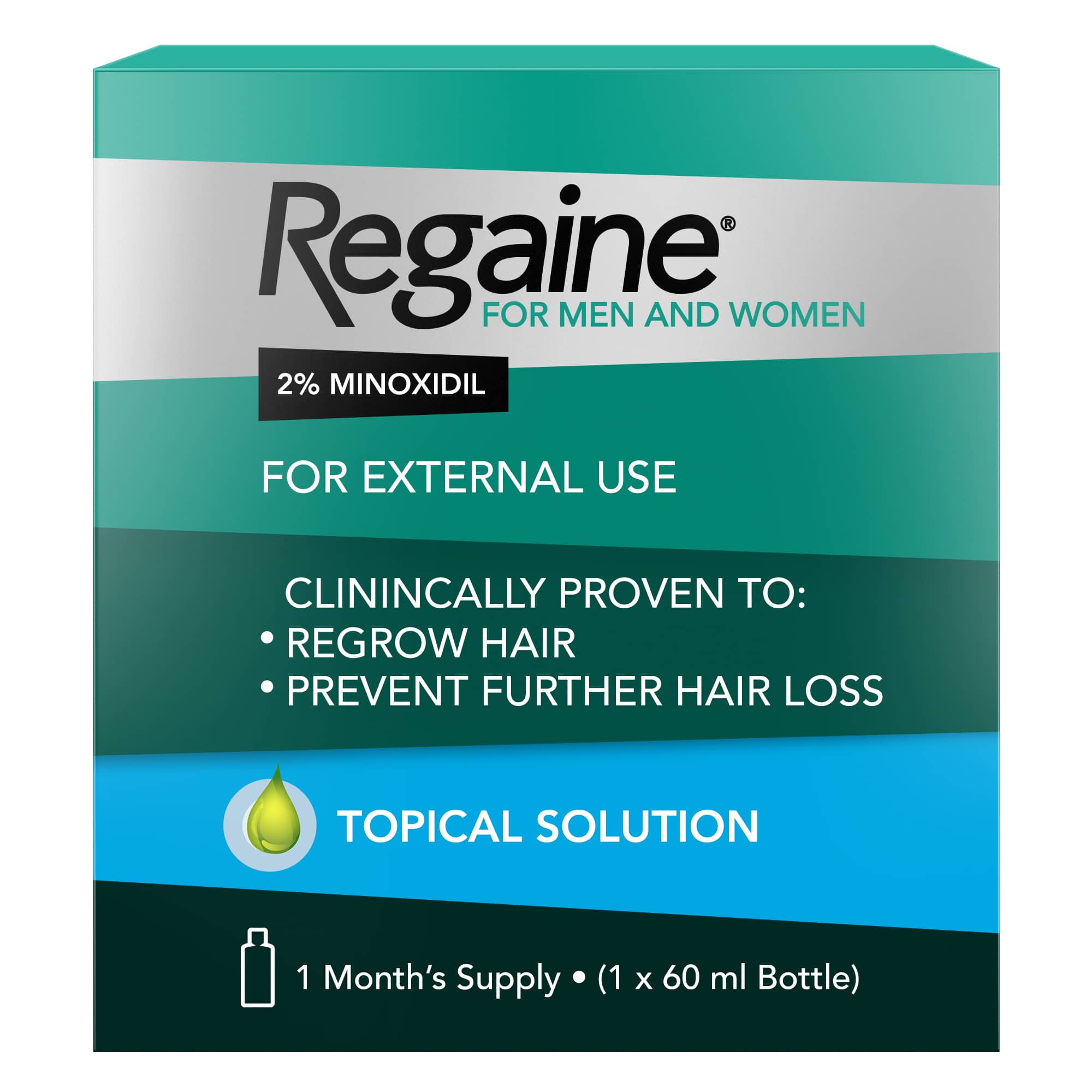 Regaine® for Regular Strength Solution 2% Minoxidil (60ml) | Regaine®